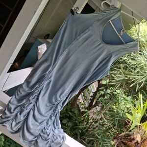 XCVI Light Blue Ruched Midi Dress